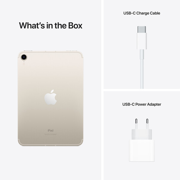 iPad mini Wi-Fi + Cellular, 64GB mit Retina Display, polarstern, (6.Gen.)>