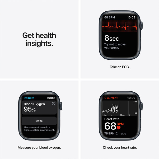 Apple Watch Series 7 GPS, Aluminium mitternacht, 45 mm mit Sportarmband, mitternacht&gt;