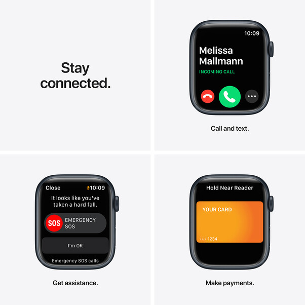 Apple Watch Series 7 GPS, Aluminium mitternacht, 45 mm mit Sportarmband, mitternacht&gt;