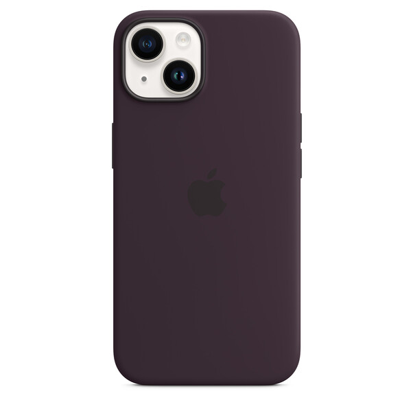 Apple iPhone 14 Plus Silikon Case mit MagSafe, holunder&gt;