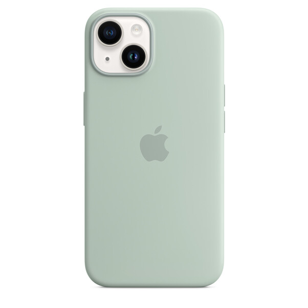 Sie sehen das Produktbild 01 von Apple iPhone 14 Plus Silikon Case mit MagSafe, agavengrün> Apple iPhone 14 Plus Silikon Case mit MagSafe, agavengrün>