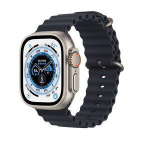 Apple Watch Ultra GPS + Cellular, Titan, 49mm Oceanarmband, mitternacht&amp;gt;