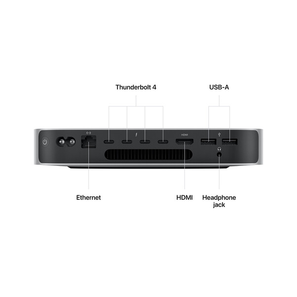 Sie sehen das Produktbild 03 von Mac mini M2 Pro Chip 10-Core CPU und 16-Core GPU, 16GB, 512GB SSD> Mac mini M2 Pro Chip 10-Core CPU und 16-Core GPU, 16GB, 512GB SSD>