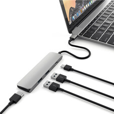 Satechi Type-C USB Passthrough HDMI Hub, space grau
