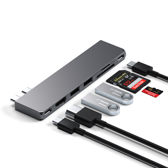 Satechi Type-C Pro Hub Slim, space grau >