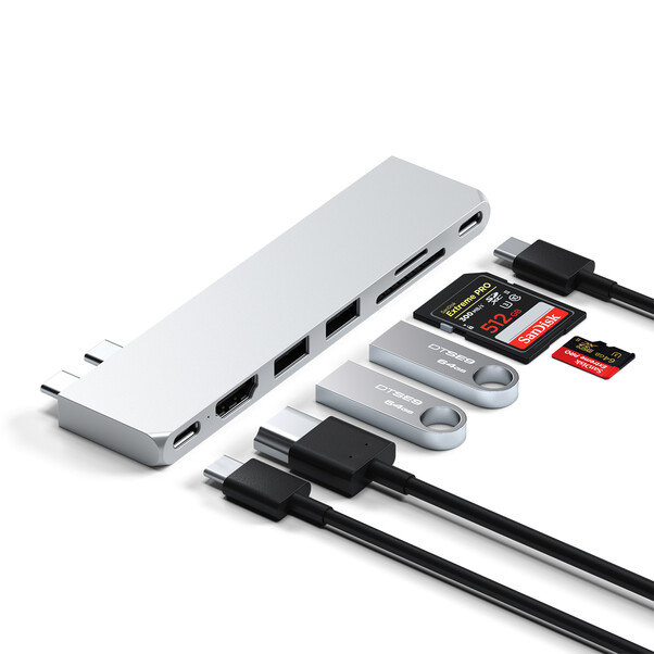 Sie sehen das Produktbild 04 von Satechi Type-C Pro Hub Slim, silber Satechi Type-C Pro Hub Slim, silber