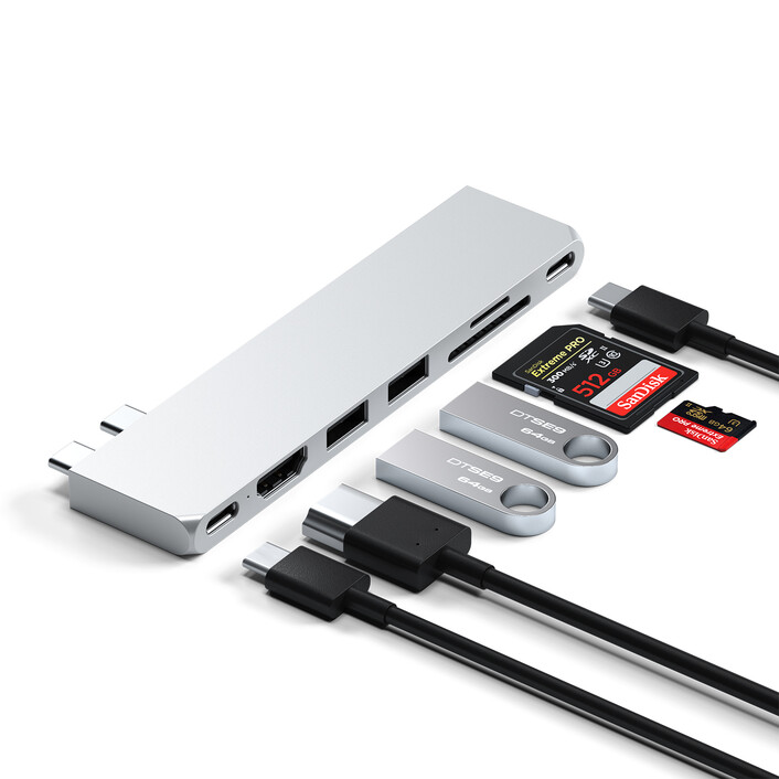 Satechi Type-C Pro Hub Slim, silber