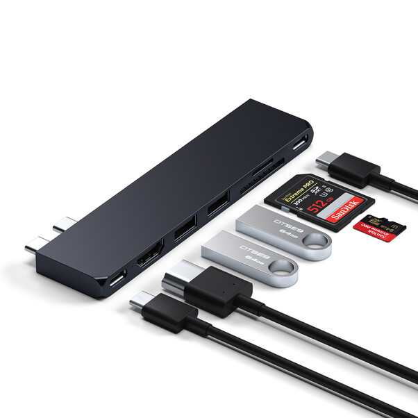Sie sehen das Produktbild 04 von Satechi Type-C Pro Hub Slim, mitternacht Satechi Type-C Pro Hub Slim, mitternacht