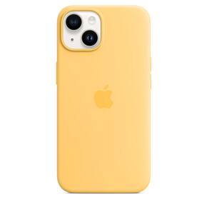 Apple iPhone 14 Silikon Case mit MagSafe, sonnenlicht&amp;gt;