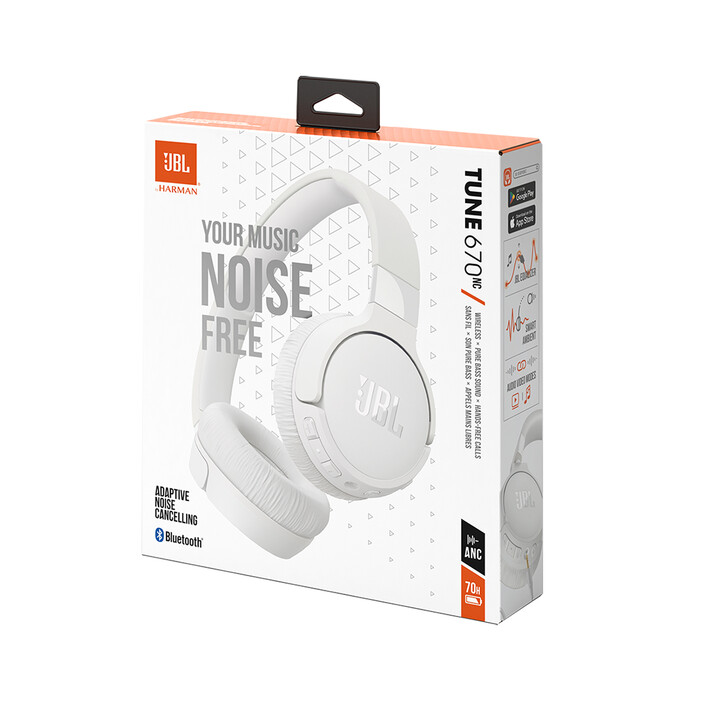 JBL Tune 670NCBT, On-Ear Kopfhörer, weiß >
