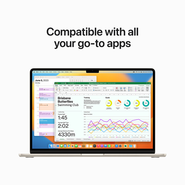 MacBook Air 15" M2 Chip 8-Core CPU und 10-Core GPU, 8GB, 256GB SSD, polarstern>