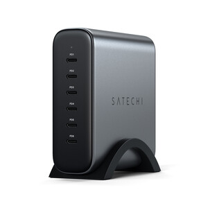 Sie sehen das Produkt Satechi 200W Type-C 6-Port PD GaN Charger space grau, Produktbild: 01 Satechi 200W Type-C 6-Port PD GaN Charger space grau