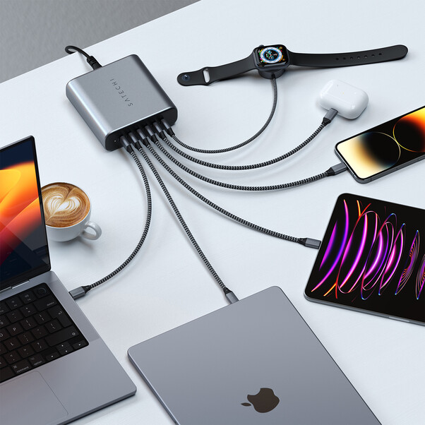 Satechi 200W Type-C 6-Port PD GaN Charger space grau
