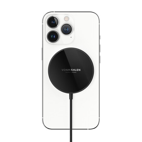Sie sehen das Produktbild 01 von Vonmählen Aura Mini, magnetisches WL Charging Pad, schwarz Vonmählen Aura Mini, magnetisches WL Charging Pad, schwarz