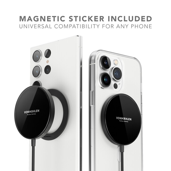 Sie sehen das Produktbild 05 von Vonmählen Aura Mini, magnetisches WL Charging Pad, schwarz Vonmählen Aura Mini, magnetisches WL Charging Pad, schwarz