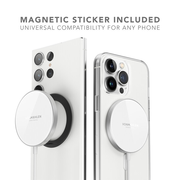 Sie sehen das Produktbild 05 von Vonmählen Aura Mini, magnetisches WL Charging Pad, weiß Vonmählen Aura Mini, magnetisches WL Charging Pad, weiß