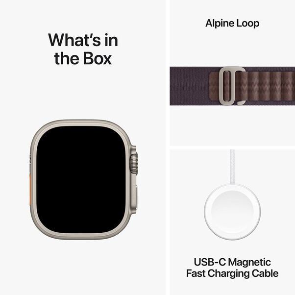 Apple Watch Ultra 2 GPS + Cellular, Titan, 49mm Alpinarmband, medium, indigo&gt;