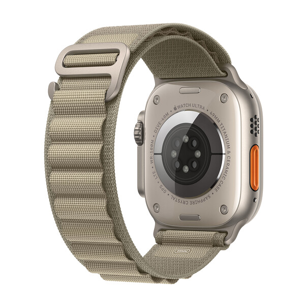 Apple Watch Ultra 2 GPS + Cellular, Titan, 49mm Alpinarmband, large, oliv