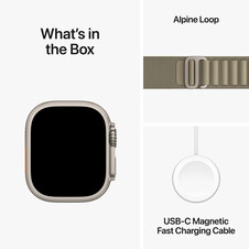 Apple Watch Ultra 2 GPS + Cellular, Titan, 49mm Alpinarmband, large, oliv