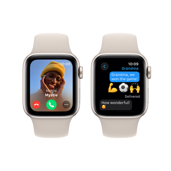 Sie sehen das Produktbild 03 von Apple Watch SE GPS, Aluminum polarstern, 40mm mit Sportarmband, polarstern - M/L> Apple Watch SE GPS, Aluminum polarstern, 40mm mit Sportarmband, polarstern - M/L>