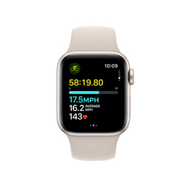 Apple Watch SE GPS, Aluminum polarstern, 40mm mit Sportarmband, polarstern - M/L>