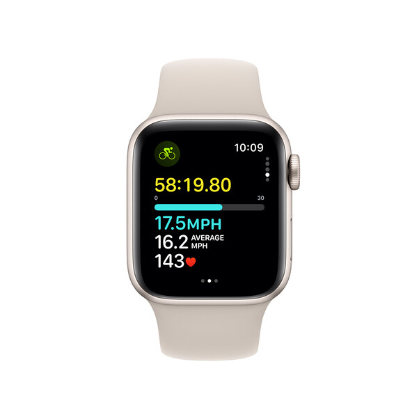 Sie sehen das Produktbild 05 von Apple Watch SE GPS, Aluminum polarstern, 40mm mit Sportarmband, polarstern - M/L> Apple Watch SE GPS, Aluminum polarstern, 40mm mit Sportarmband, polarstern - M/L>