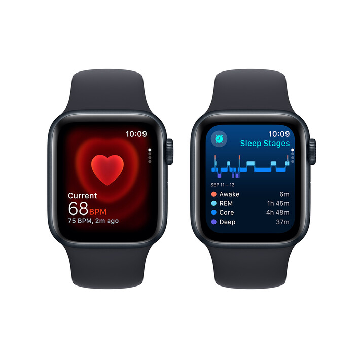 Sie sehen das Produktbild 04 von Apple Watch SE GPS, Aluminum mitternacht, 40mm mit Sportarmband, mitternacht - S/M> Apple Watch SE GPS, Aluminum mitternacht, 40mm mit Sportarmband, mitternacht - S/M>