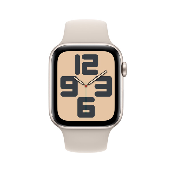 Apple Watch SE GPS, Aluminum polarstern, 44mm mit Sportarmband, polarstern - S/M>