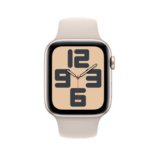 Apple Watch SE GPS, Aluminum polarstern, 44mm mit Sportarmband, polarstern - S/M>