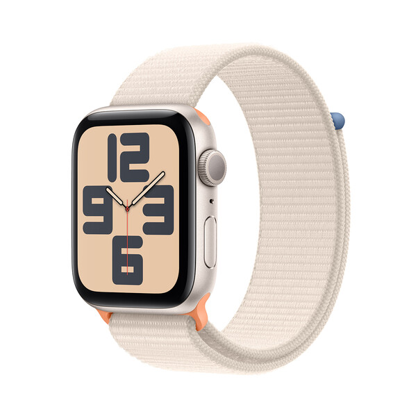 Apple Watch SE GPS, Aluminum polarstern, 44mm mit Sport Loop, polarstern>