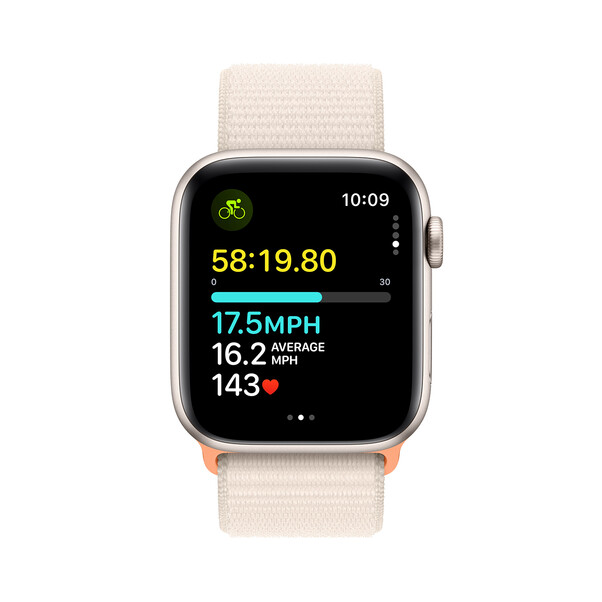 Apple Watch SE GPS, Aluminum polarstern, 44mm mit Sport Loop, polarstern>