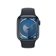 Apple Watch Series 9 GPS, Aluminium mitternacht, 41mm mit Sportarmband, mitternacht - S/M&gt;