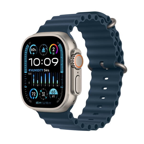 Apple Watch Ultra 2 GPS + Cellular, Titan, 49mm Ocean Armband, blau&gt;