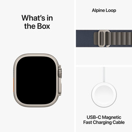 Apple Watch Ultra 2 GPS + Cellular, Titan, 49mm Alpinarmband, medium, blau