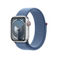 Sie sehen das Produktbild 01 von Apple Watch Series 9 GPS + Cellular, Aluminium silber, 41mm mit Sport Loop, winterblau> Apple Watch Series 9 GPS + Cellular, Aluminium silber, 41mm mit Sport Loop, winterblau>