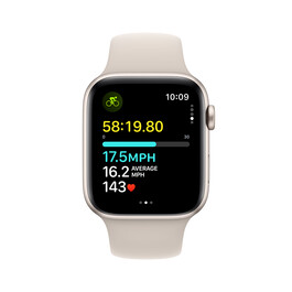 Apple Watch SE GPS + Cellular, Aluminum polarstern, 44mm mit Sportarmband, polarstern - M/L>