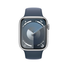Sie sehen das Produktbild 02 von Apple Watch Series 9 GPS, Aluminium silber, 45mm mit Sportarmband, sturmblau - M/L Apple Watch Series 9 GPS, Aluminium silber, 45mm mit Sportarmband, sturmblau - M/L