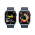 Sie sehen das Produktbild 08 von Apple Watch Series 9 GPS, Aluminium silber, 45mm mit Sportarmband, sturmblau - M/L Apple Watch Series 9 GPS, Aluminium silber, 45mm mit Sportarmband, sturmblau - M/L