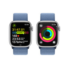 Sie sehen das Produktbild 10 von Apple Watch Series 9 GPS + Cellular, Aluminium silber, 41mm mit Sport Loop, winterblau> Apple Watch Series 9 GPS + Cellular, Aluminium silber, 41mm mit Sport Loop, winterblau>