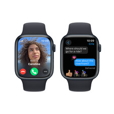 Apple Watch Series 9 GPS + Cellular, Aluminium mitternacht, 45mm mit Sportarmband, mitternacht - M/L>