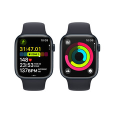 Apple Watch Series 9 GPS + Cellular, Aluminium mitternacht, 45mm mit Sportarmband, mitternacht - M/L