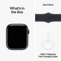 Apple Watch Series 9 GPS + Cellular, Aluminium mitternacht, 45mm mit Sportarmband, mitternacht - M/L
