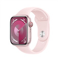 Apple Watch Series 9 GPS + Cellular, Aluminium rosé, 45mm mit Sportarmband, hellrosa - S/M&gt;