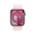 Apple Watch Series 9 GPS + Cellular, Aluminium rosé, 45mm mit Sportarmband, hellrosa - S/M&gt;