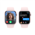 Apple Watch Series 9 GPS + Cellular, Aluminium rosé, 45mm mit Sportarmband, hellrosa - S/M&gt;
