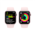 Apple Watch Series 9 GPS + Cellular, Aluminium rosé, 45mm mit Sportarmband, hellrosa - S/M&gt;