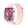 Apple Watch Series 9 GPS + Cellular, Aluminium rosé, 45mm mit Sport Loop, hellrosa