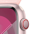Apple Watch Series 9 GPS + Cellular, Aluminium rosé, 45mm mit Sport Loop, hellrosa>
