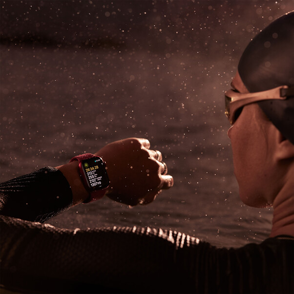Apple Watch Series 9 GPS + Cellular, Aluminium rosé, 45mm mit Sport Loop, hellrosa&gt;