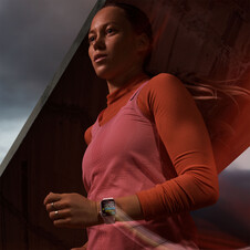Apple Watch Series 9 GPS + Cellular, Aluminium rosé, 45mm mit Sport Loop, hellrosa>